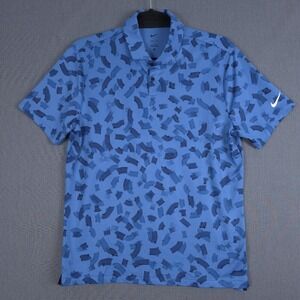 Nike Dri-Fit Performance Golf‎ Polo Mens Large AOP Print Brush Shirt FD5739-402